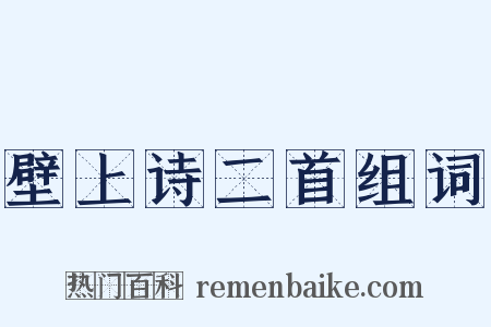壁上诗二首组词是什么意思的图片